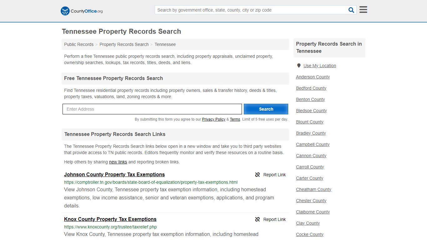 Tennessee Property Records Search - County Office